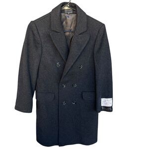 Charles Klein Wool Cashmere Coat Womens Size 10 Longline Winter Button Up Gray